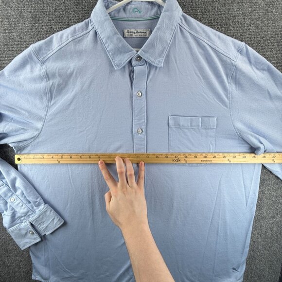 Tommy Bahama 2XL Check Island Zone Cotton Polyester Button-Down Blue Pocket Men - Picture 8 of 16